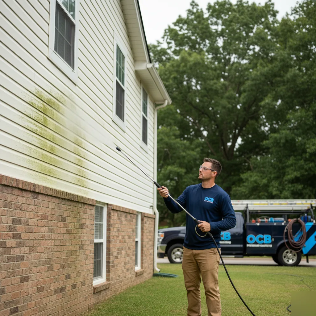 Pressure washing vs soft washing Canton GA property surfaces