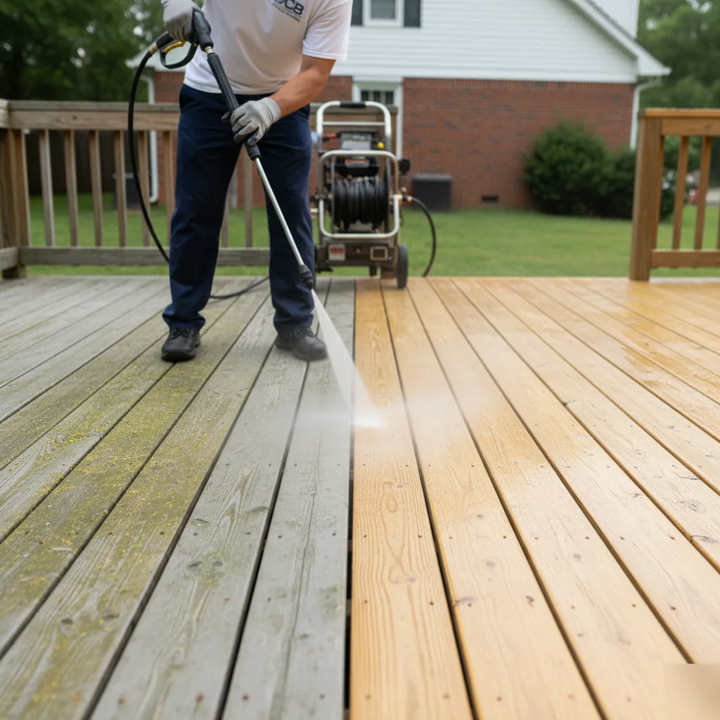 OCB Pressure Washing deck cleaning in Milton, GA