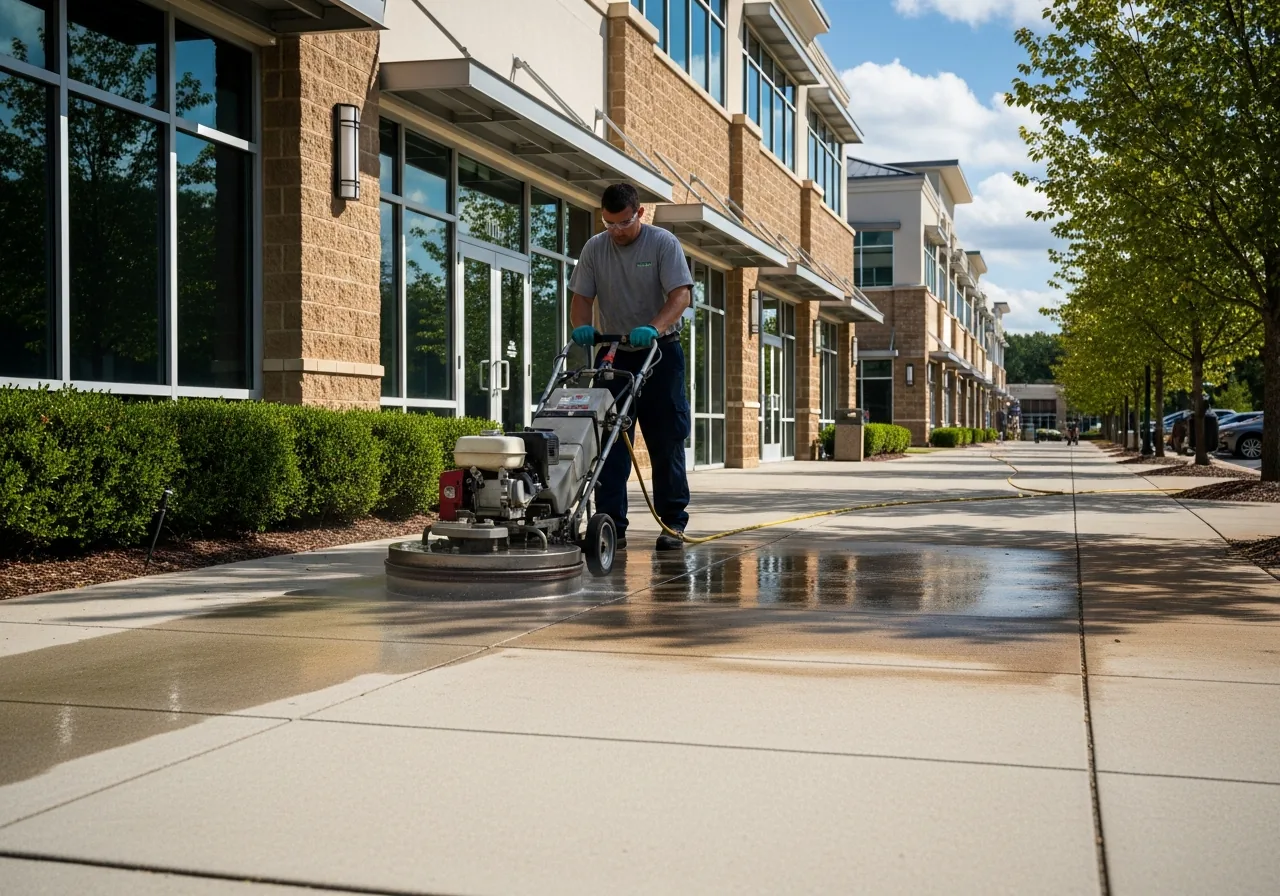 Commercial walkway surface cleaning in Cumming GA