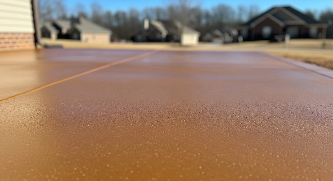 Finished stained sealed concrete in Cumming GA