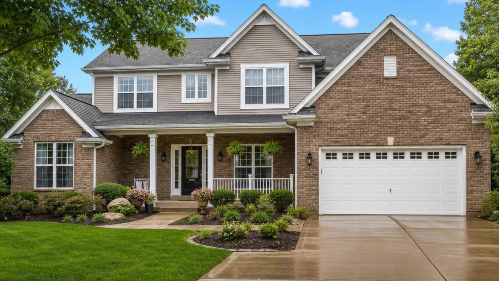 Full home exterior wash on a two story house in Cumming GA