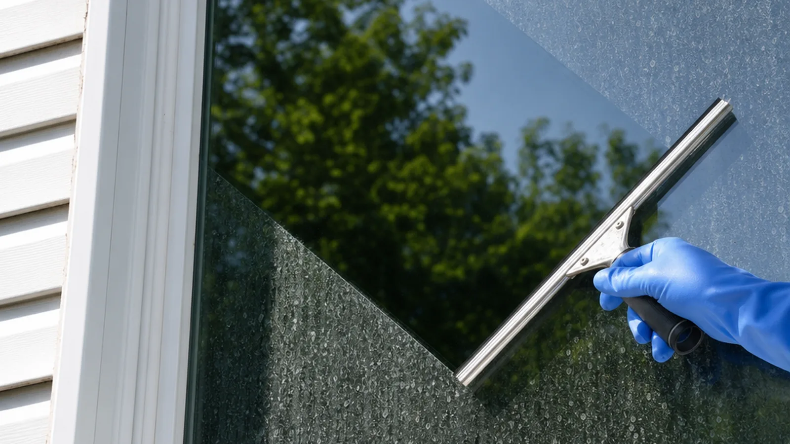 Streak free window cleaning on a home in Cumming GA